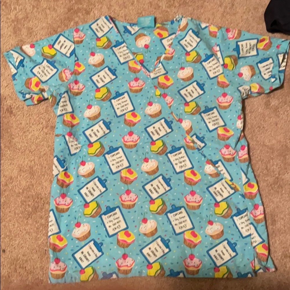 Cupcake Themed Scrub Top